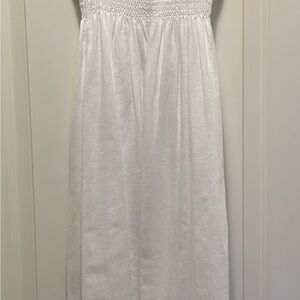 J. Crew White Smocked Dress